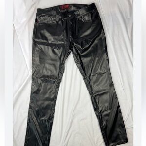 Gothic Faux Vintage 90s Tripp NYC Black Leather Pants (size 32)